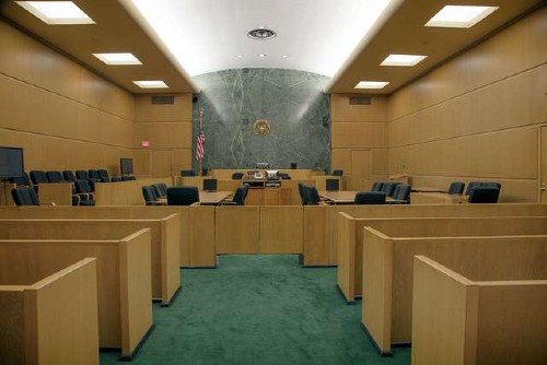 US District Court of DC courtroom. Public Domain.